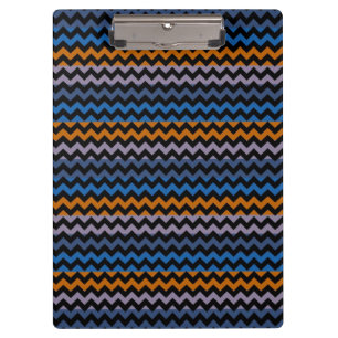 Orange Blue Black Chevron Zigzag Clipboard