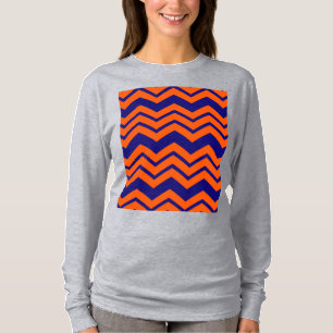 Orange Blue Chevron Zigzag Design  T-Shirt