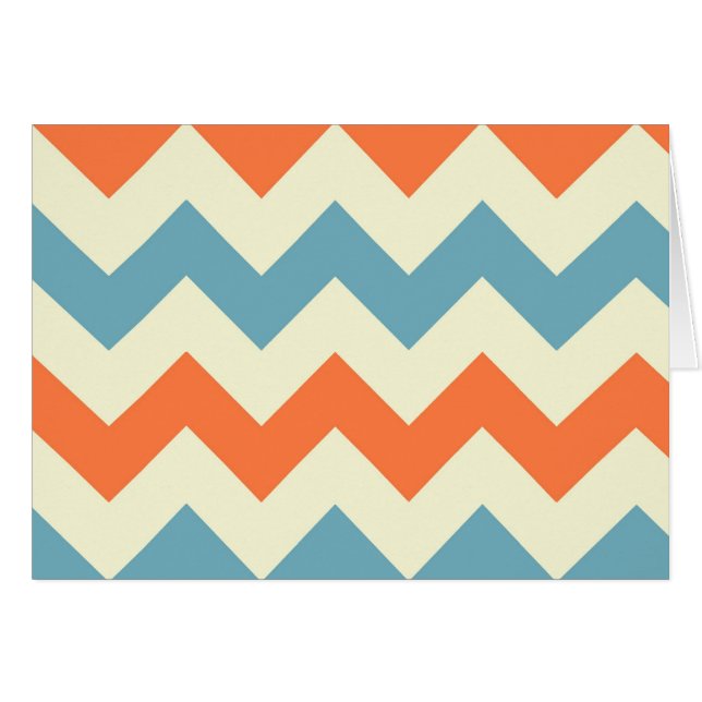 Orange blue chevron zigzag stripes zig zag pattern (Front Horizontal)