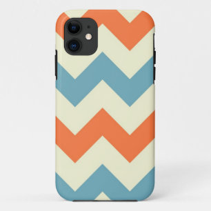 Orange blue chevron zigzag stripes zig zag pattern iPhone 11 case