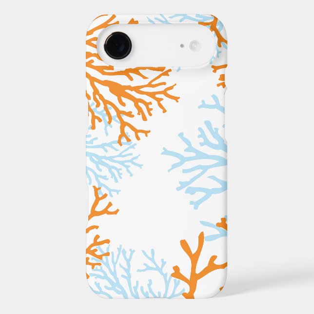 Orange & Blue Coral iphone case (Back)