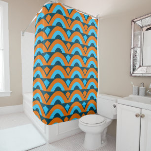 Orange Blue Diamond Geometric Pattern