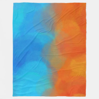 orange blue fleece blanket