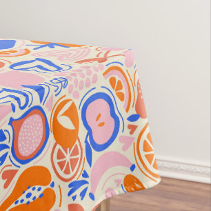 Orange Blue Fruits Vegetables Tablecloth