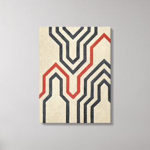 Orange & Blue Graphic Lines Canvas Print