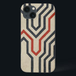 Orange & Blue Graphic Lines iPhone 13 Case<br><div class="desc">Graphic orange and blue lines traverse this piece by Chariklia Zarris. The orange line cuts through most of the work,  while the blues lines have a discernable pattern to them. Get yours now!</div>