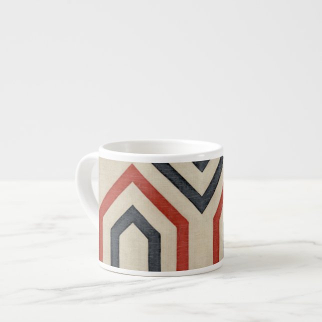 Orange & Blue Graphic Lines Espresso Cup (Front Left)