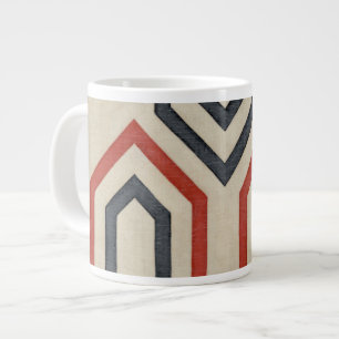 Orange & Blue Graphic Lines Large Coffee Mug