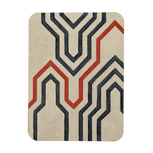 Orange & Blue Graphic Lines Magnet