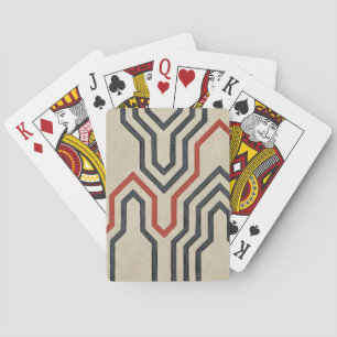 Orange & Blue Graphic Lines Playing Cards