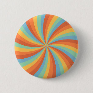 Orange Blue Green Colourful Abstract 2 Inch Round Button