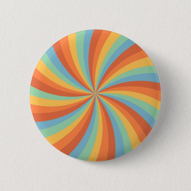 Orange Blue Green Colourful Abstract 2 Inch Round Button (Front)