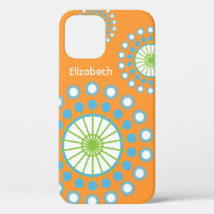 Orange, Blue, Green Pinwheel iPhone 12 Case