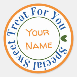 Orange Blue Green Special Sweet Treat for You Classic Round Sticker