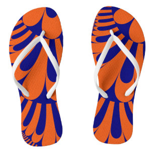 Orange Blue Loop Flip Flops