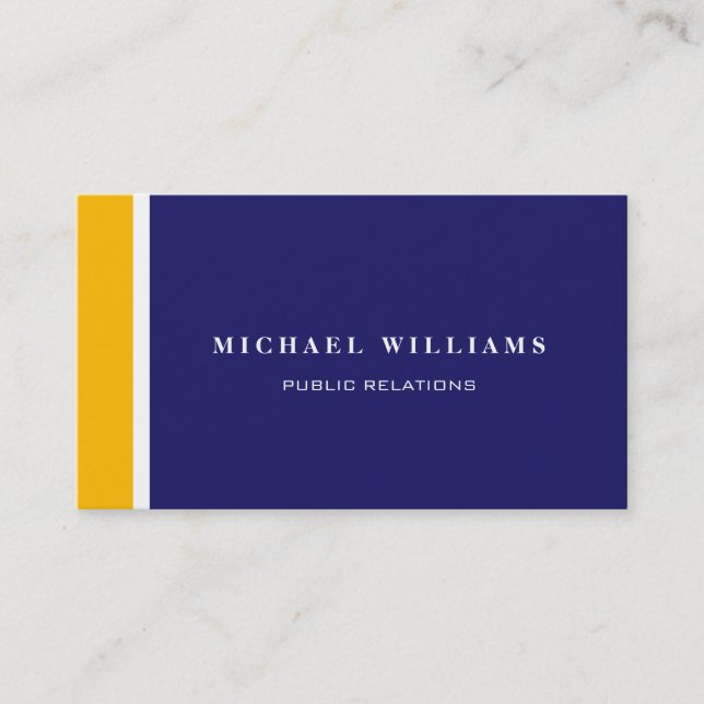 Orange Blue Modern White Simple Professional Business Card (Front)