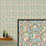 Orange Blue on Green Art Nouveau  Wallpaper<br><div class="desc">Orange Blue on Green Art Nouveau Wallpaper</div>