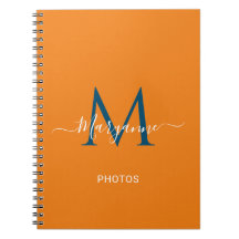 Orange & Blue Personalized Monogram Blue Photos