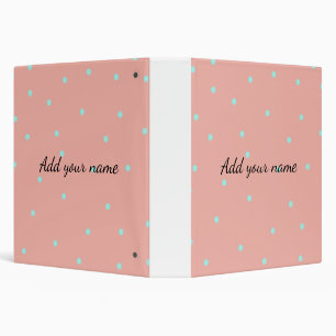 Orange blue polka dots abstract add name text t th binder