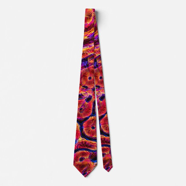 ORANGE BLUE RED YELLOW BLACK MULTICOLORED NECK TIE (Front)