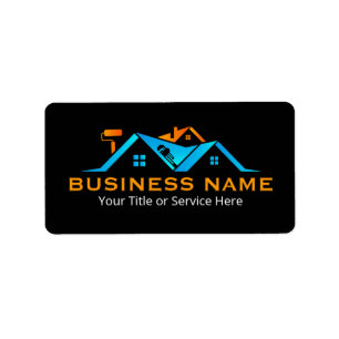 Orange & Blue Roofing Remodeling Handyman Label