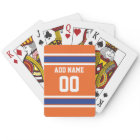 Orange Blue Sports Jersey with Name and Number