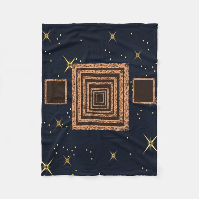 orange blue star custom fleece blanket (Front)