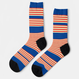 Orange Blue Stripes Socks