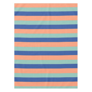 Orange & Blue Stripes Tie Tablecloth