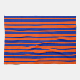 Orange Blue Stylish Stripes Pattern Design Kitchen Towel