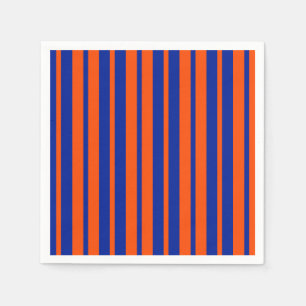 Orange Blue Stylish Stripes Pattern Design Napkin
