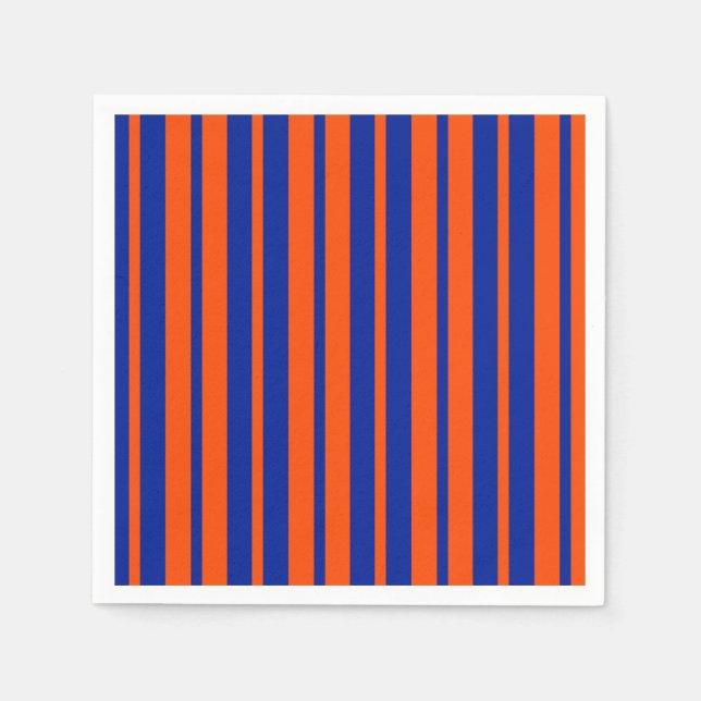 Orange Blue Stylish Stripes Pattern Design  Napkin (Front)