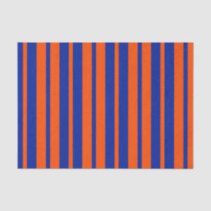 Orange Blue Stylish Stripes Pattern Design Tissue Paper