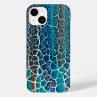Orange Blue Teal Stained Glass Abstraction