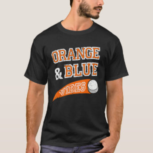 Orange & Blue Vibes Hockey Team Fan T-Shirt