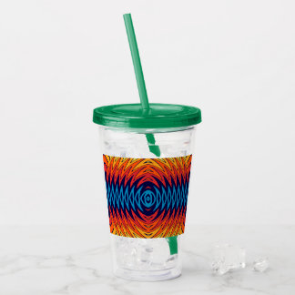 Orange blue windmill abstract design acrylic tumbler