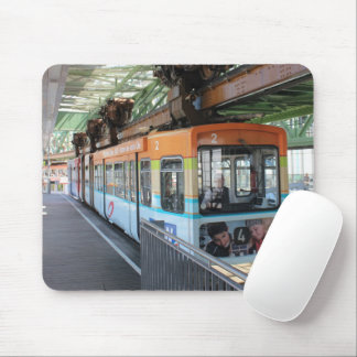 Orange Blue Wuppertal Floating Train Mouse Pad