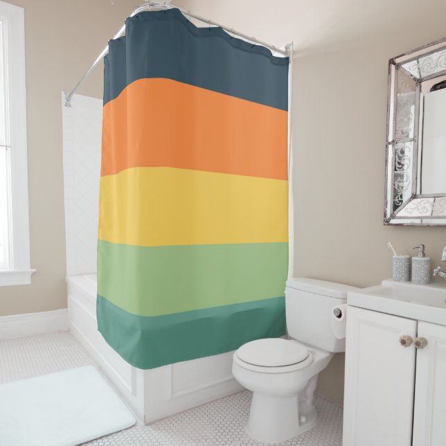 Orange, blue, yellow and green stripes (In Situ)