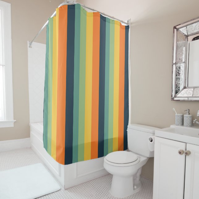 Orange, blue, yellow and green stripes (In Situ)