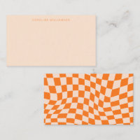 Orange Blush Abstract Chequerboard Custom Name 