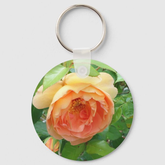 Orange Blush Rose Keychain (Front)
