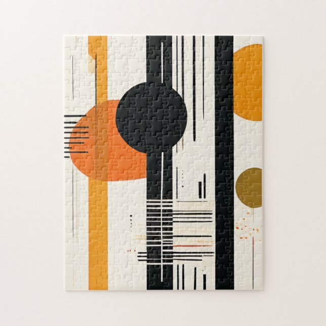 orange boho abstract circles jigsaw puzzle (Vertical)
