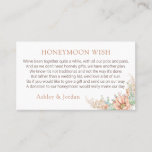 Orange Boho Cactus Honeymoon Fund Enclosure Card<br><div class="desc">Orange Boho Cactus Honeymoon Fund Enclosure Card 

Boho cactus and orange floral arrangement honeymoon wish or honeymoon fund card featuring an arrangement on the right hand lower corner.</div>