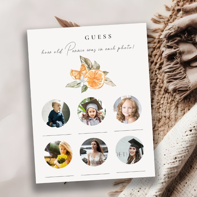 Orange Boho How Old Was Bride Bridal Shower Game (Creator Uploaded)