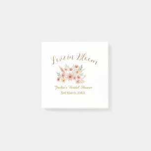 Orange boho love in Bloom bridal shower name retro Post-it Notes