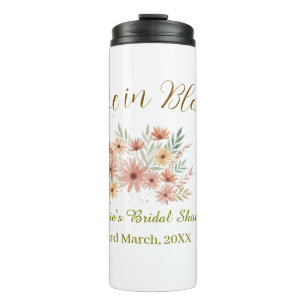 Orange boho love in Bloom bridal shower name retro Thermal Tumbler
