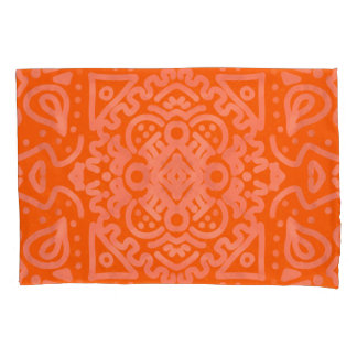 Orange Boho Pattern Pillowcase