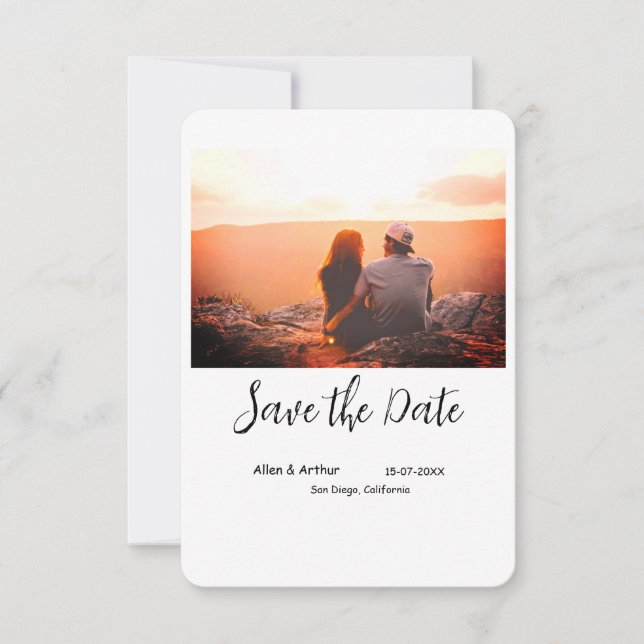 orange boho save the date QR add website name phot (Front)