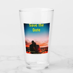 orange boho save the date QR add website name phot Glass