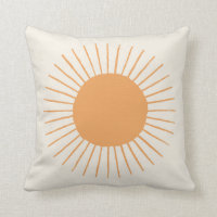 orange boho sun dorm decor pillow